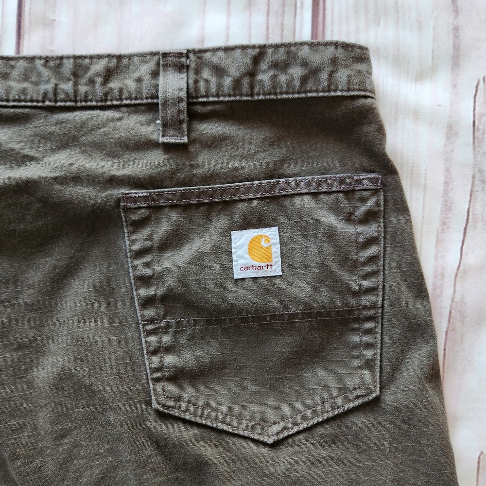 Carhartt "Cotton Ripstop Cargo Work Short" B357 Dark Brown | Men's Size 44 - Picture 4 of 10